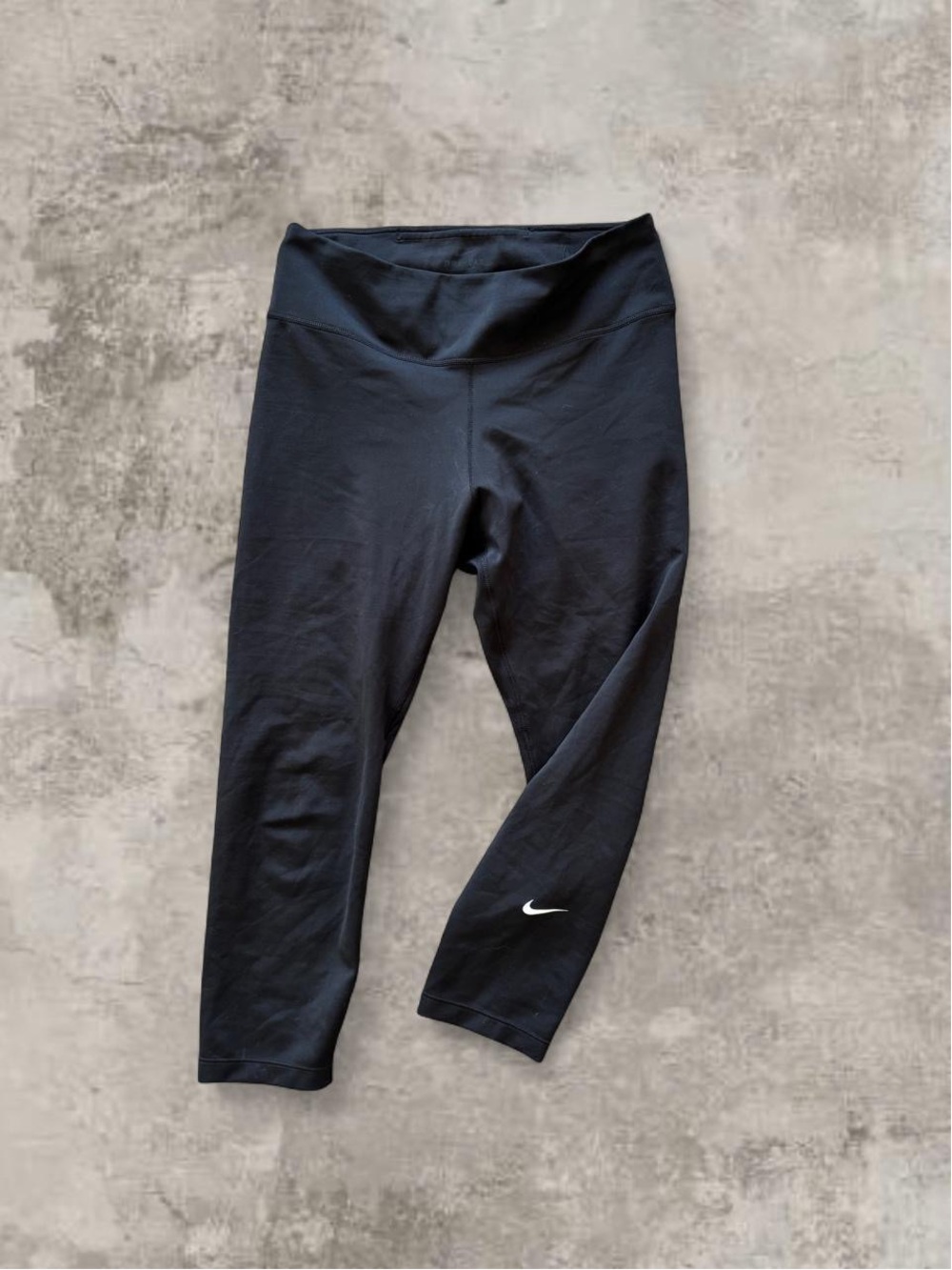 Nike Black Crop Leggings with White Swoosh